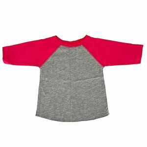 Rabbit Skins Raglan Baseball Style Jersey Pink Gray Tee Shirt Top Size 12 Months